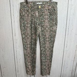 7FAM Snakeskin Skinny Jeans